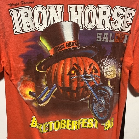 1998 Vintage Biketoberfest Iron Horse Saloon Daytona Halloween Chopper Tee - Picture 10 of 11